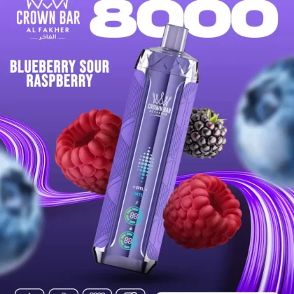 Al Fakher Crown Bar Crystal V2 8000 Bluesour Raspberry