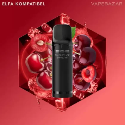 SKE Crystal 800 Pro Pods – Cherry Ice (2er Pack) - SKE Crystal / Propylenglykol / Aromastoffe / Nikotin / Glycerin / ca. 1600 insgesamt