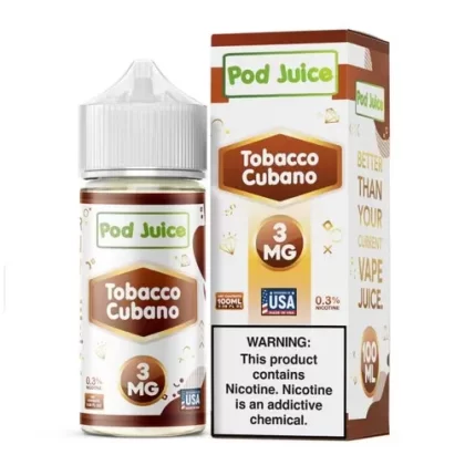 Pod Juice Tobacco Cubano Tobacco Free Nicotine 100ML E-Juice