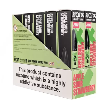 Riot X Nic Salt E-Liquids - Pack of 10 - Blueberry Strawberry Watermelon / 10mg