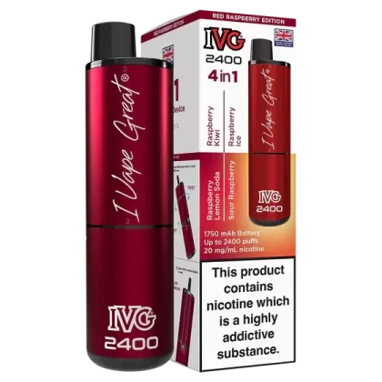 IVG 2400 Rechargeable Vape Red Raspberry Edition