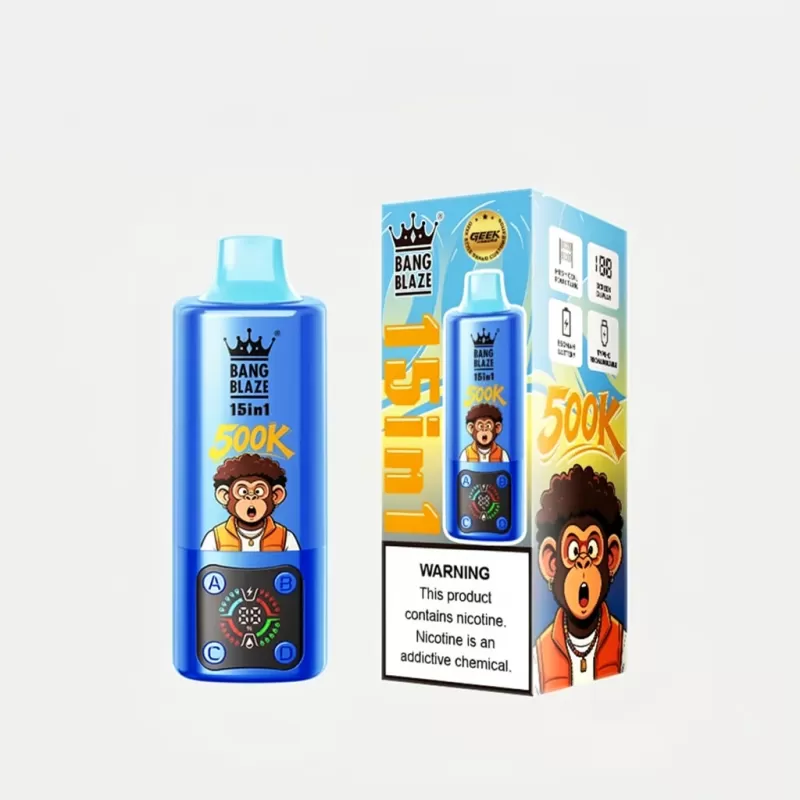 BANG BLAZE 500K Puffs 15in1 – Mesh Coil Disposable Vape - Blueberry Ice+Apple Grape+Banana Ice+Watermelon Sour Peach, Blueberry Raspberry+Cherry Coke+Passionate Kiss+Mango Peach; Vape Produc (BABC06) - Image 3