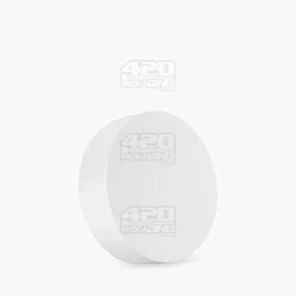 Child Resistant | Flat Push Down & Turn Plastic PCR Caps w/ Foam Liner | 53mm – Matte White – 120 Count
