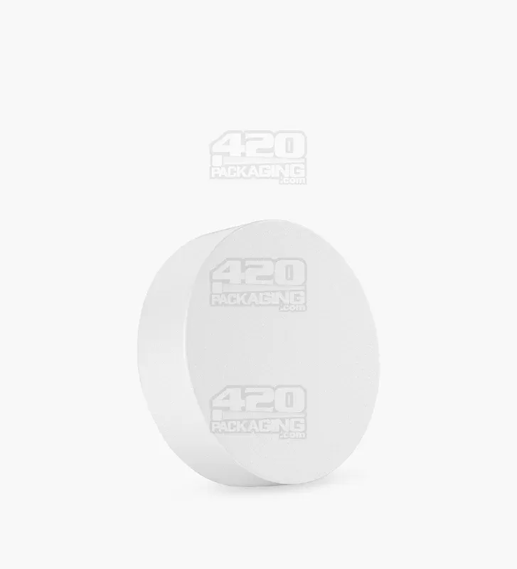 Child Resistant | Flat Push Down & Turn Plastic PCR Caps w/ Foam Liner | 53mm – Matte White – 120 Count