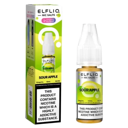 Sour Apple Nic Salt E-Liquid by Elf Bar Elfliq (10ml) - 10mg