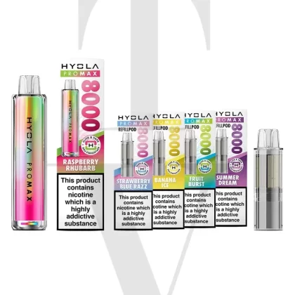 HYOLA PRO MAX 8000 PRE-FILLED POD VAPE KIT – 40K BUNDLE