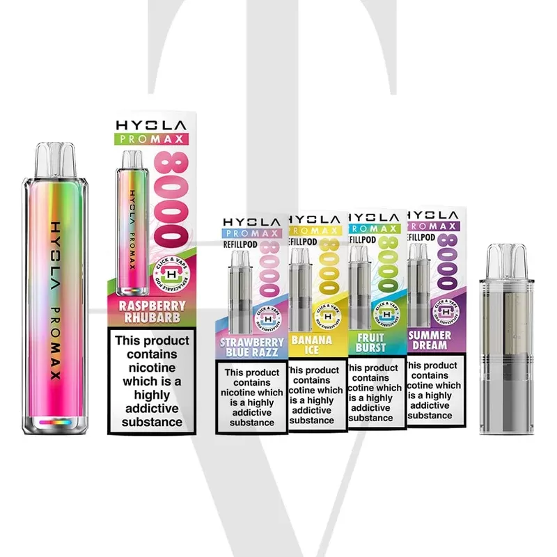 HYOLA PRO MAX 8000 PRE-FILLED POD VAPE KIT – 40K BUNDLE