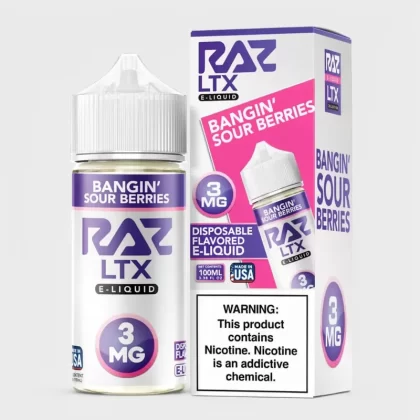 Bangin Sour Berries – Pod Juice x RAZ LTX – 100mL 70VG Vape