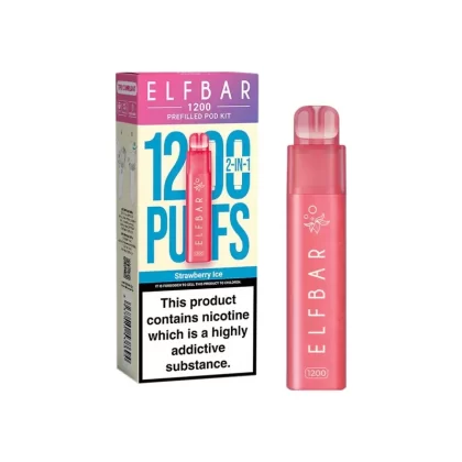 Elf Bar 1200 Strawberry Ice Prefilled Pod Vape - Nicotine Strength#20mg (1F0C4F)