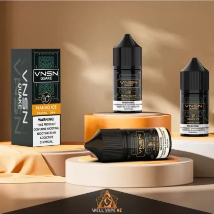 VNSN Quake 30ML Salt Nic 50mg Nicotine Liquid In UAE - Apricot ice, Blueberry watermelon ice