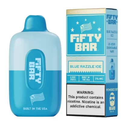 Blue Razzle Ice Disposable Vape (6500 Puffs) by Fifty Bar - Vape Product