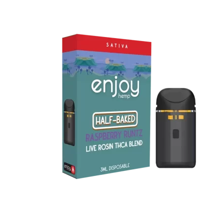 Enjoy Hemp 3ml THCA Blend Disposable for Half-Baked – Raspberry Runtz (Sativa)