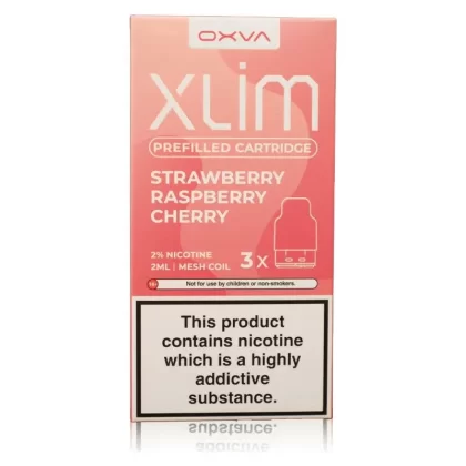 Xlim Prefilled Pods 3 Pack By Oxva (Dated Oct 2025) - Nicotine Strength#20mg~Flavour#Strawberry Raspberry Cherry ICE>Fizzy Cherry>Watermelon ICE>Mr Blue>Apple Peach>Rainbow Candy>Triple Mang