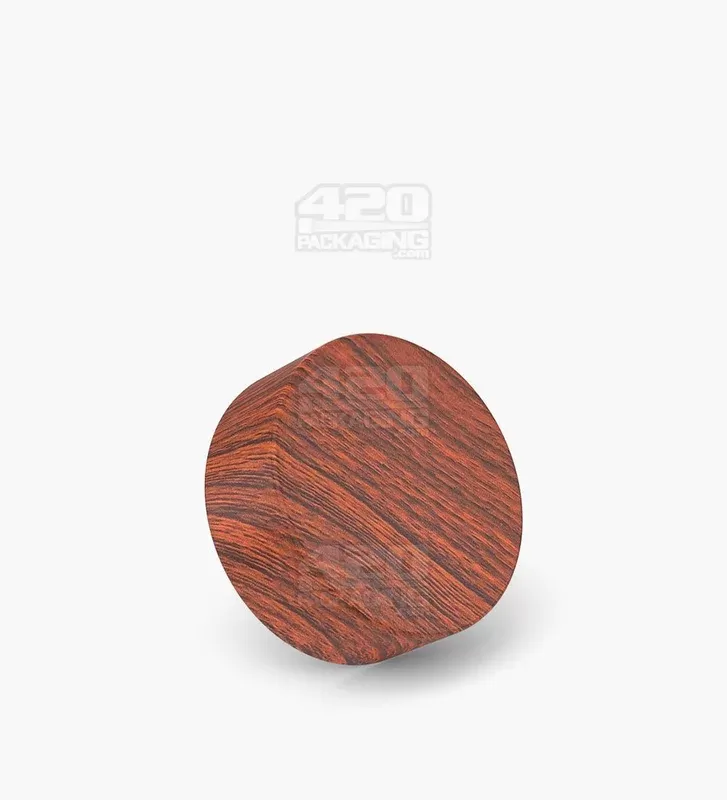 Child Resistant | Flat Push Down & Turn Plastic Caps w/ Foam Liner | 38mm – Redwood – 320 Count