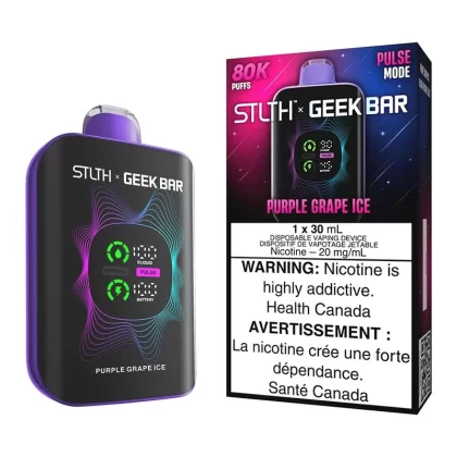 STLTH X Geek Bar Disposable Vape Device – Purple Grape Ice - Nicotine Strength#20mg/ml