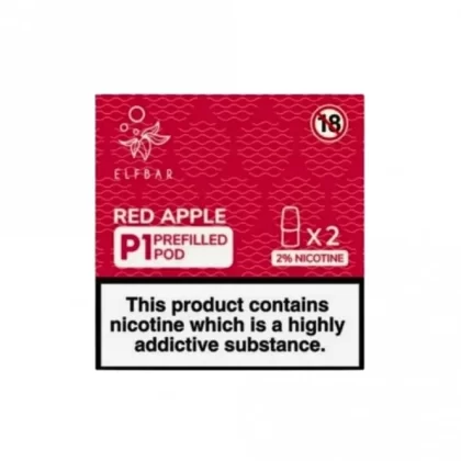 Elf Bar Mate 500 P1 Red Apple P1 Nic Salt E Liquid Pods (2 x 2ml)