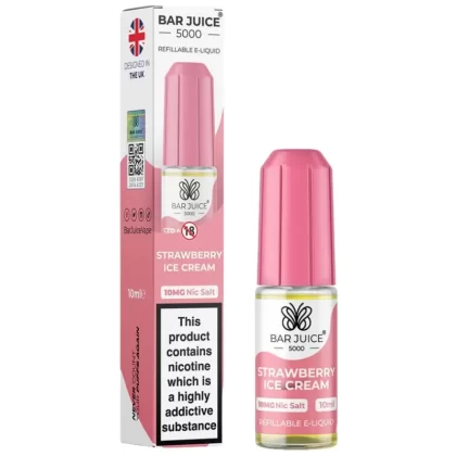 Strawberry Ice Cream Nic Salt E-Liquid by Bar Juice 5000 (10ml)