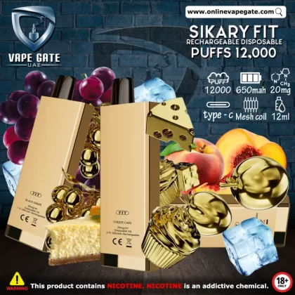 Sikary Fit Rechargeable Disposable Vape (12,000 Puffs) - Mango Ice / 20 mg