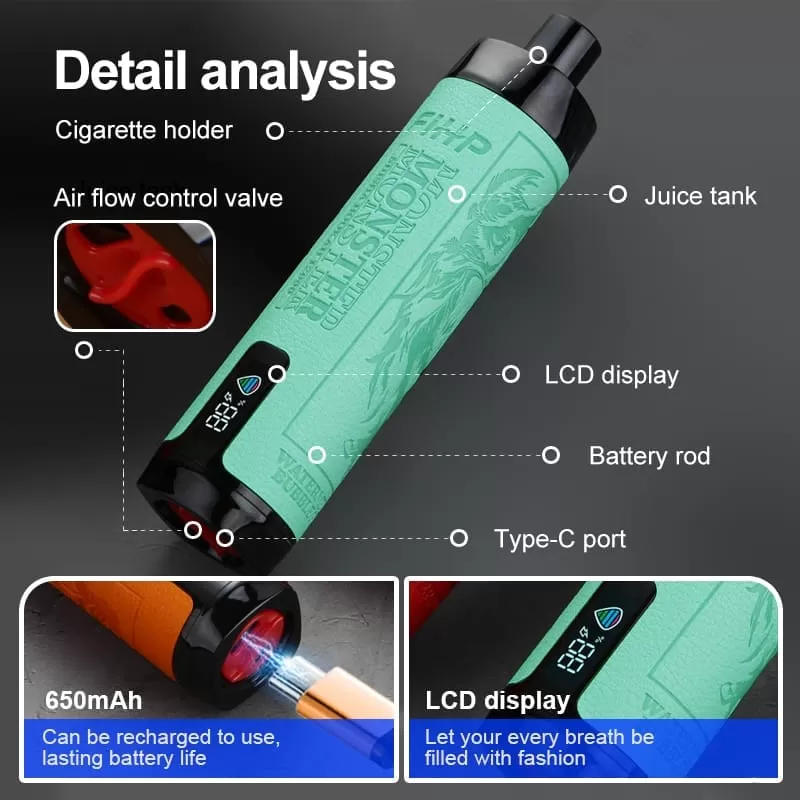FIHP Shisha Hookah 12000 Puffs | 0.6% strength, bulk disposable vape - Aiviouvapes - Image 3