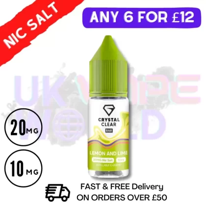 Crystal Clear ‘Lemon Lime’ Bar Nic Salt