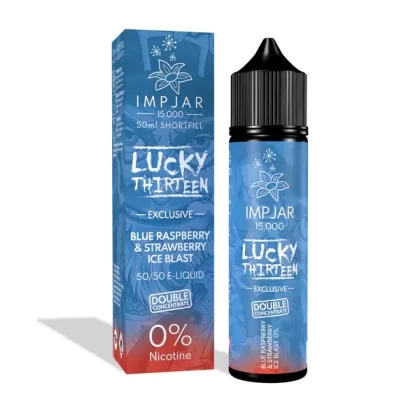 IMP JAR X LUCKY THIRTEEN BLUE RASPBERRY & STRAWBERRY ICE BLAST 50ML SHORTFILL E-LIQUID