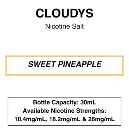 Sweet Pineapple – Cloudys Premium E- Liquid Nic Salt 30 ml