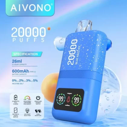 AIVONO AIM MAGIC 20000 Puffs | 0%-5% strength, 26mL, dual mesh, LCD display, bulk vape - Aiviouvapes