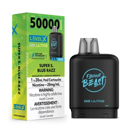 Level X G2 Ultra 50K – Super Sour Blue Razz Iced