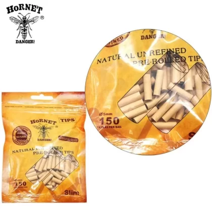 Hornet – Natural Unrefined Pre rolled Tips – 5mm