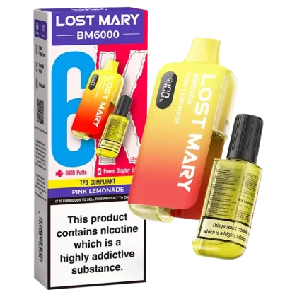 Pink Lemonade Lost Mary BM6000 Big Puff – 6000 Puffs (5 or 10 Packs)