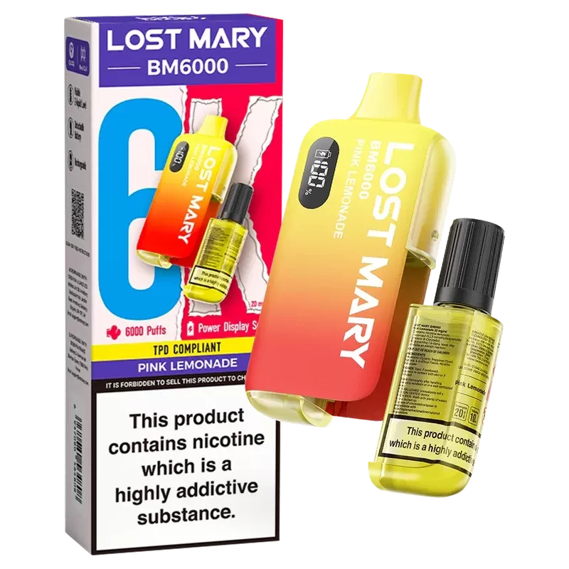 Pink Lemonade Lost Mary BM6000 Big Puff – 6000 Puffs (5 or 10 Packs)