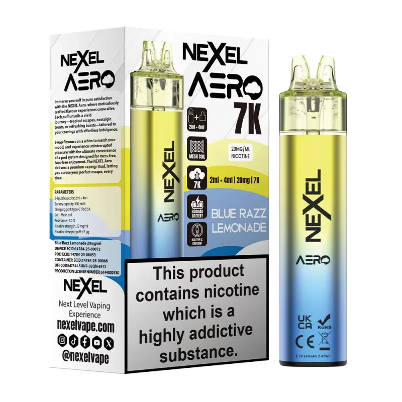Nexel Aero 7K Prefilled Pod Kit - Blue Razz Lemonade - Image 2