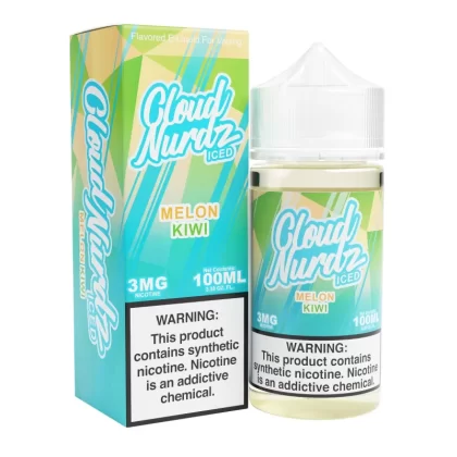 Iced Kiwi Melon 100ml Synthetic Nic Vape Juice – Cloud Nurdz - Vape Product, Vape Product