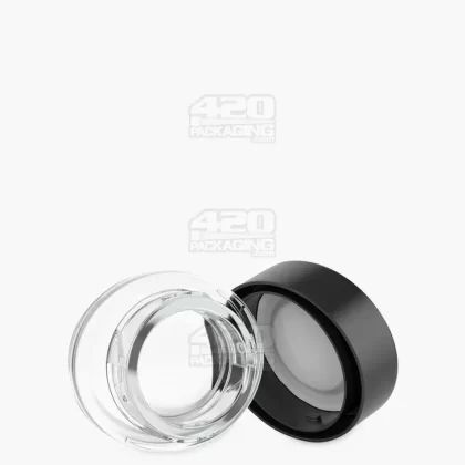 Child Resistant | Clear Glass Oval Concentrate Jar w/ Black Cap | 45mm – 5mL – 240 Count