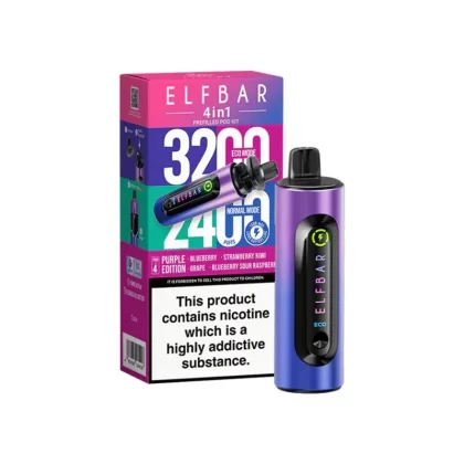 Elf Bar 4in1 Pod Vape Kit - Colour/Flavours#Blue Edition>Blueberry Edition>Summer Edition>Berry Edition>Purple Edition>Special Edition>EB Edition>Ice Drinks Edition>Mixed Fruits Edition>Red