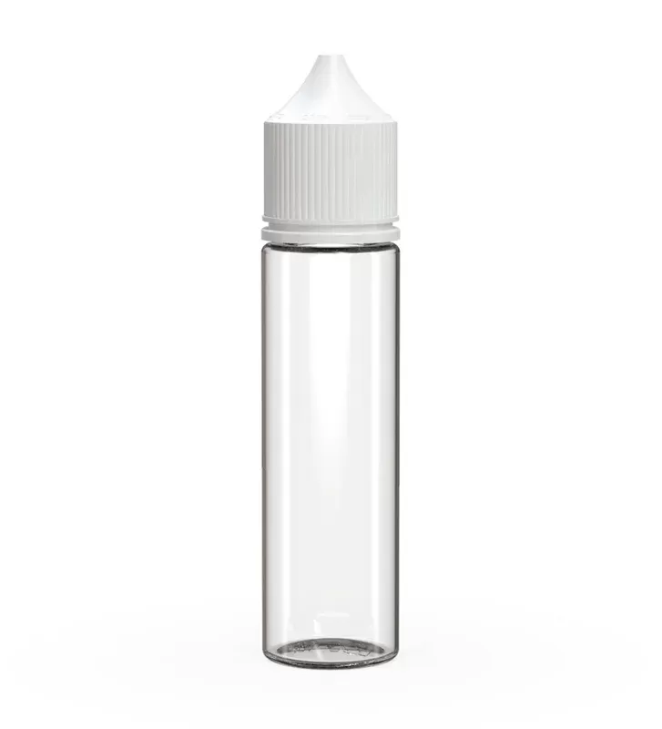 CHUBBY GORILLA | Child Resistant Unicorn V3 PET Dropper Bottles Clear | 60mL – w/ White Lid – 500 Count