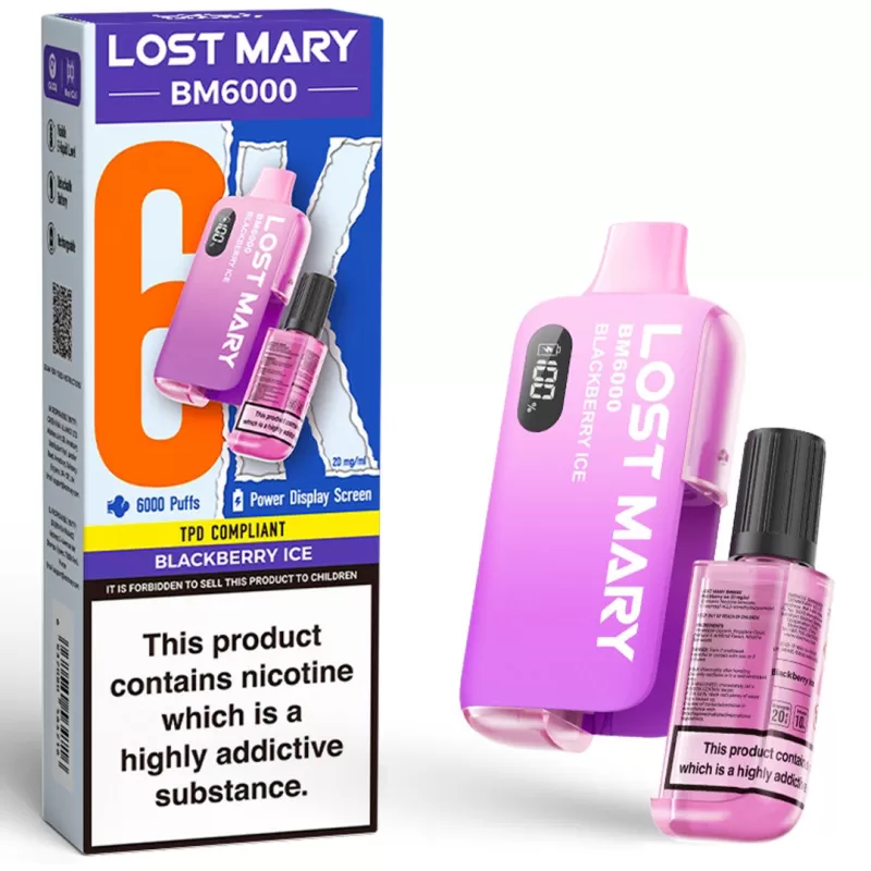 Lost Mary BM6000 Prefilled Vape KIT 10mg - Cherry Peach Lemonade - Image 2