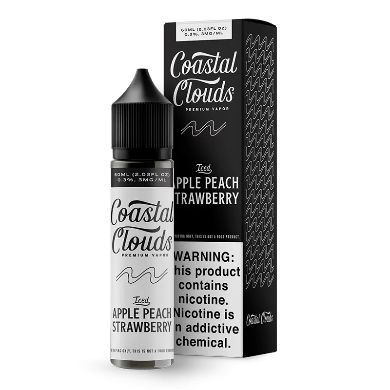 Coastal Clouds - Iced Apple Peach Strawberry - 60ML E-Liquid - 6MG