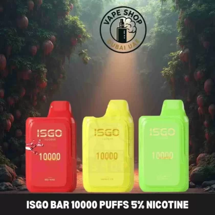 ISGO BAR 10000 Puffs 5% Nicotine Disposable Vape In Dubai - Vape Product, BOX OF 10 PCS; Mango Peach, Peach Berry Ice (5F60B0)