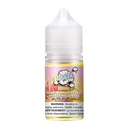 Slugger Knockout Series Mad Mango Peach Watermelon Ice – 30ml - Vapebazaar Pk