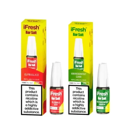 iFresh Bar Nic Salt Vape Juice - Pack of 10 - Watermelon Strawberry Bubblegum / Strength 10mg