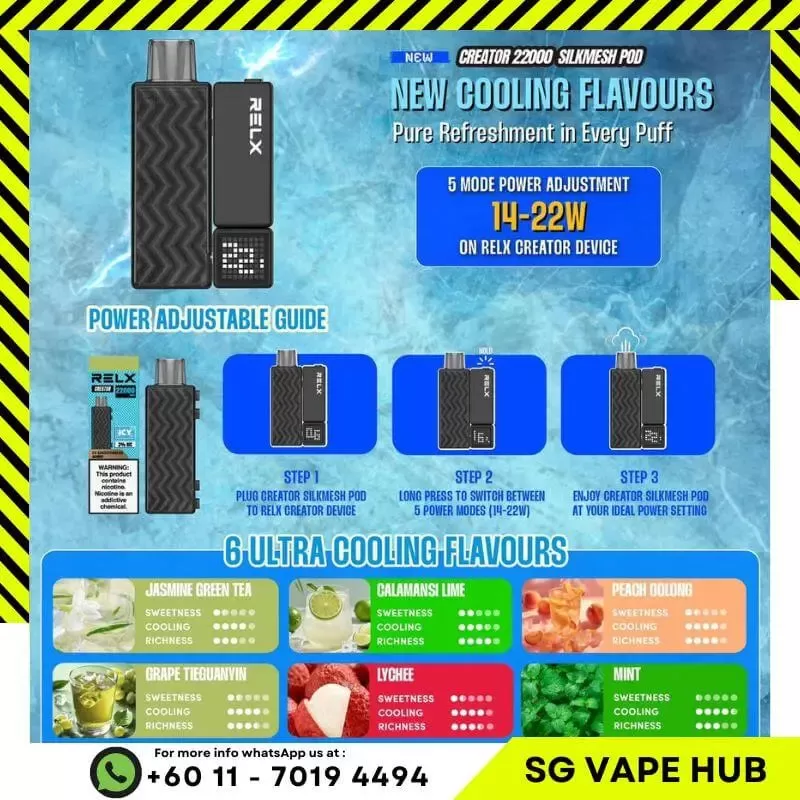 RELX CREATOR 22,000 Puffs - Cartridge / Grape Tie Guan Yin - Image 3