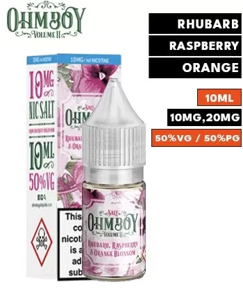 Rhubarb, Raspberry & Orange Blossom Nic Salt eLiquid by Ohm Boy Volume II - 10mg / 10ml