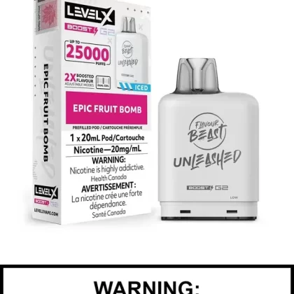 Epic Fruit Bomb Iced Flavour Beast Unleashed Level X Boost G2 Pods