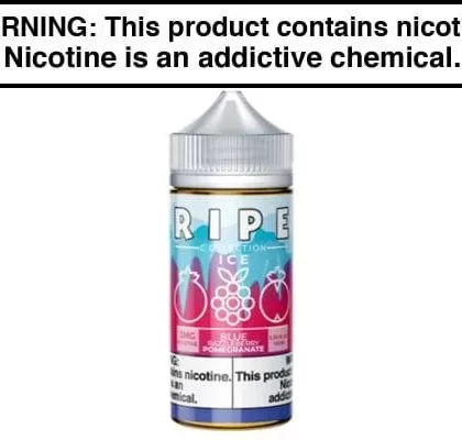 BLUE RAZZLEBERRY POMEGRANATE ICE BY VAPE 100 RIPE 100ML - Vapejuice