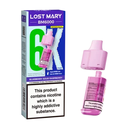 Blueberry Sour Raspberry Lost Mary BM6000 Refill Pack - 20mg - Vape Product