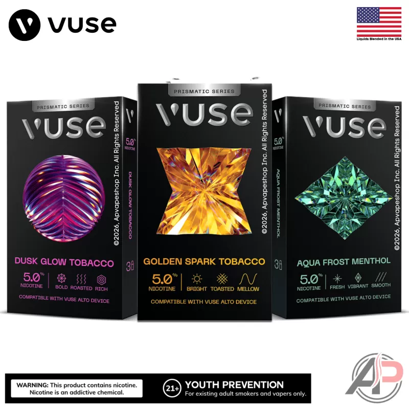 Vuse Alto Prismatic Tasting Starter Kit - Aqua Frost Menthol Starter Kit, Tobacco Starter Kit - Image 2