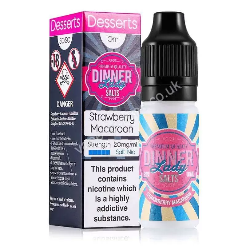Dinner Lady Strawberry Macaroon Nic Salt E-Liquid - Vapestreams Co