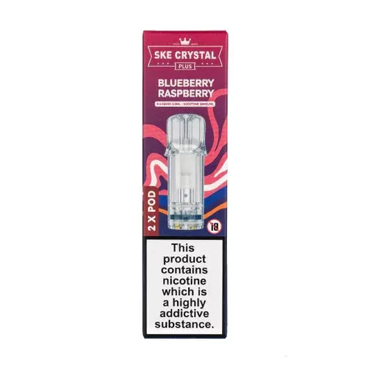 SKE CRYSTAL PLUS PODS BLUEBERRY RASPBERRY Pre-Filled 20mg (10pk)