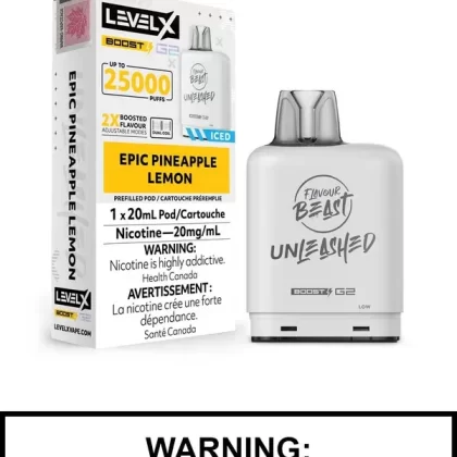 Epic Pineapple Lemon Iced Flavour Beast Unleashed Level X Boost G2 Pods